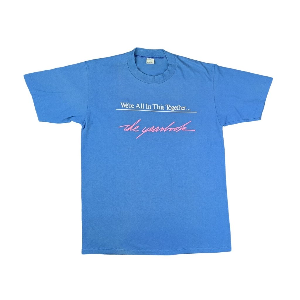 Vintage Yearbook T-Shirt Josten Spiritwear Large Blue We're All In This Together
